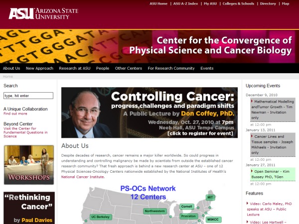 Center for Convergence of Physical Science and Cancer Biology